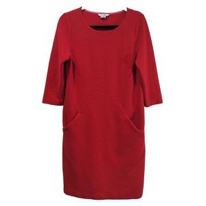 Boden Womens Seam Detail Ribbed Dress Size 8 Long Pocket Dress Half Sleeve Tunic